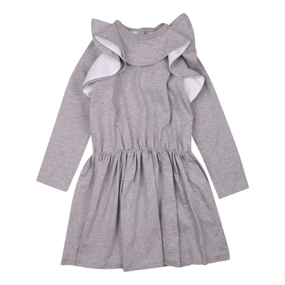 Fendi Grey Dress w/ White Ruffled Neckline